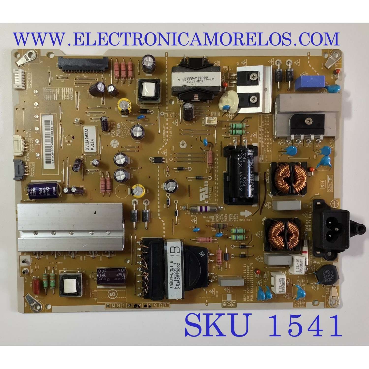 FUENTE PARA TV LG / NUMERO DE PARTE  EAY63748601 / EAX66205401 / 63748601 / MODELO 43F7600